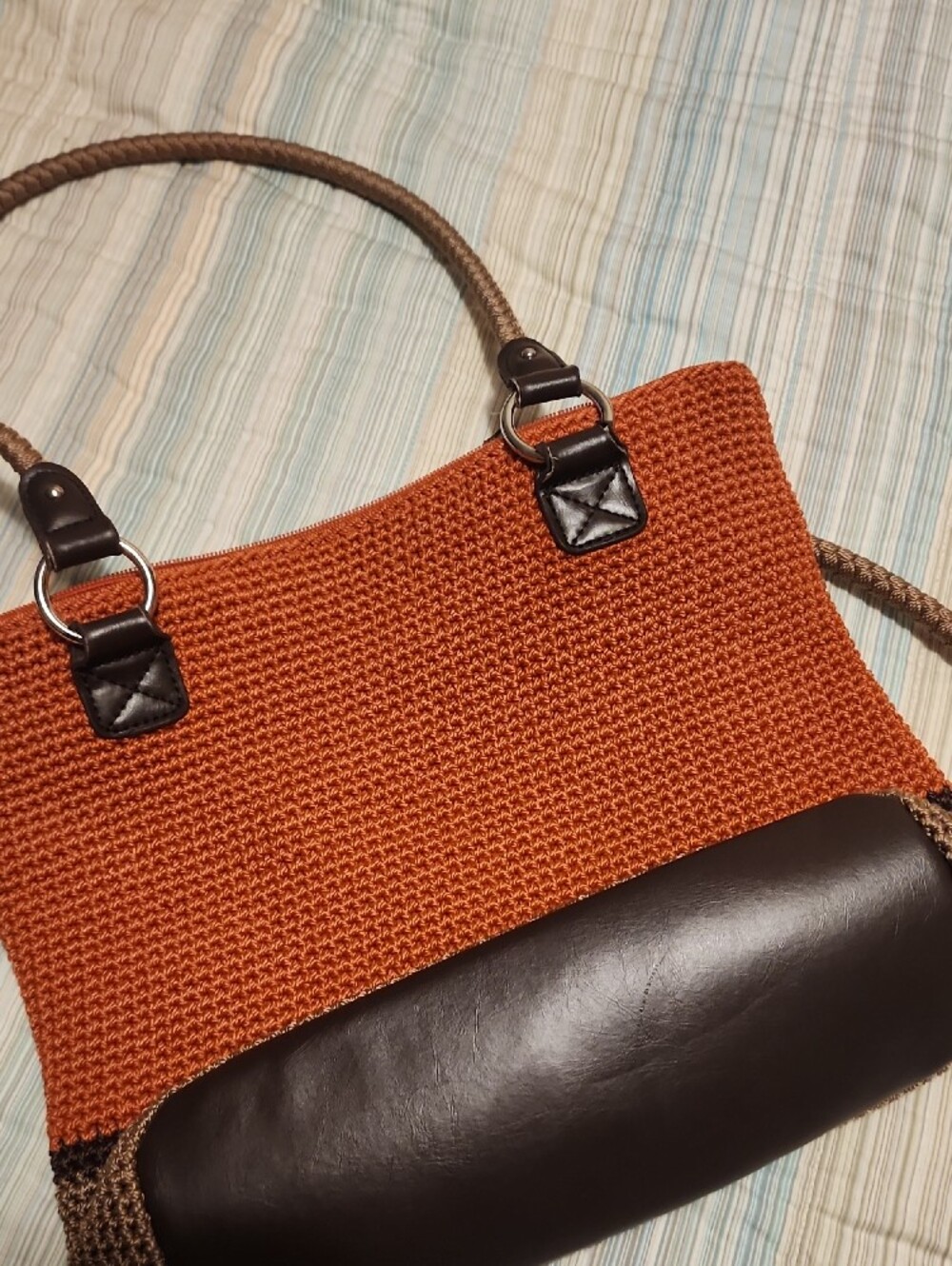 The Sak Woven Shoulder Bag in Rust and Brown - Picture 3 of 3